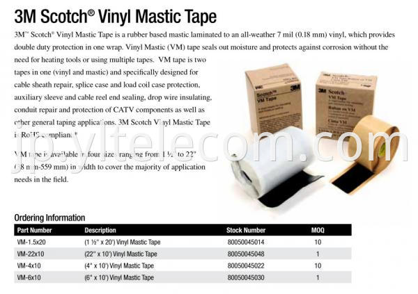Cable Sheath Repair Protection Scotch Vm Tape 3m Vinyl Mastic Tape Without Heating1